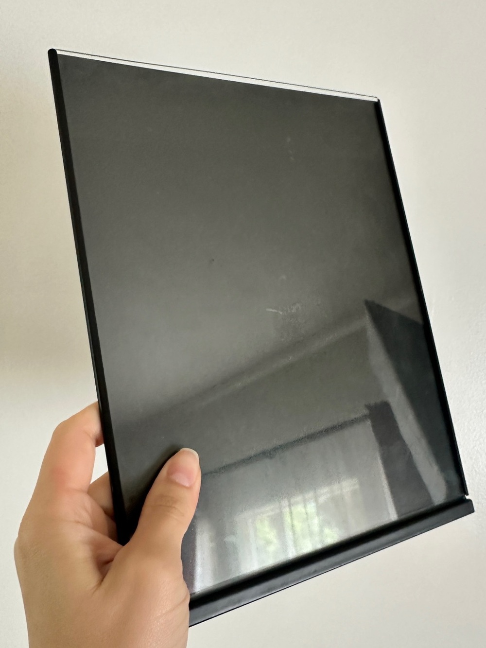 Black 8x10 Metal L-Shaped Frame or Sign Stand with Glass